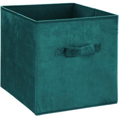 Five Simply Smart – Boîte de rangement velours 31x31cm bleu – Polypropylène et polyester – Facile d'entretien – Design moderne pour intérieur