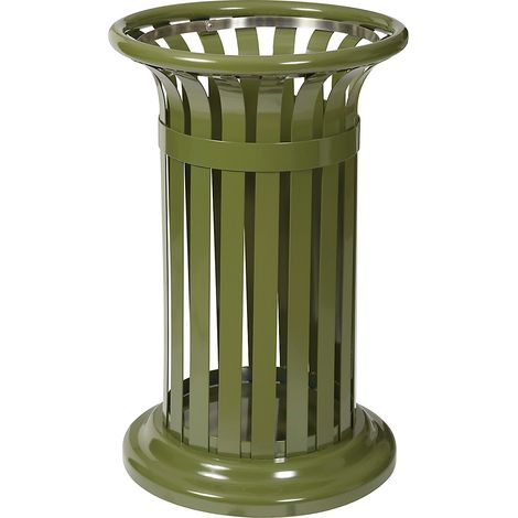 Corbeille à poser ou à fixer Tulipe - 60l - vert olive - RAL 6003 (1/3)