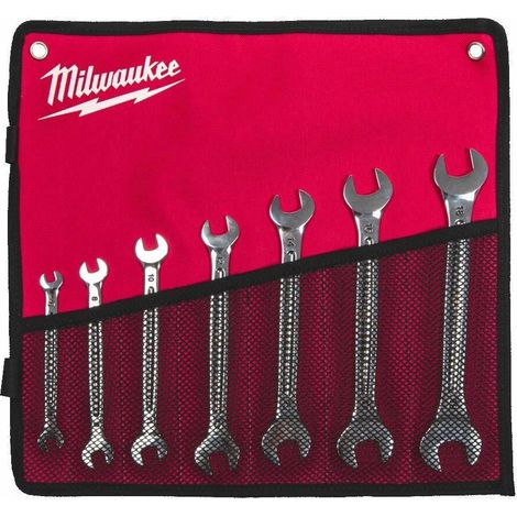Milwaukee Juego de llaves planas cromadas 7 piezas cómodas (1/2)