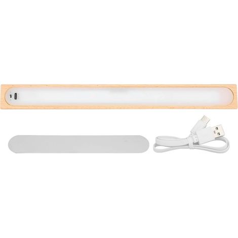 Luce a LED sotto armadietto in legno 3000K, sensore di movimento senza fili, ricaricabile USB, magnetico, nastro di luce per armadio guardaroba (1/5)