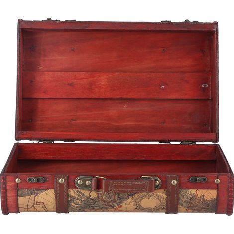 Retro-Koffer aus Kunstleder, Accessoire für die Fotobar, Vintage-Weltkartenkoffer, dekorative Aufbewahrung, Modell 1606-01 (1/5)