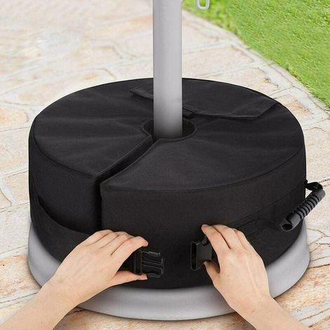 Bolsa de peso para base de sombrilla de 4 pulgadas y 46 x 46 x 15 cm que le permite llenarla con un máximo de 85 libras de arena. Bolsa de peso para base de sombrilla con candado de PVC y tela Oxford  (1/5)