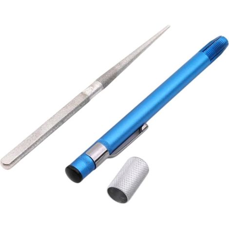 Aiguiseur de Couteaux Portable Crayon Diamant Abrasif pour Couteaux de Cuisine Dentelés Chasse Couteaux de Cuisine Bleu (1/5)