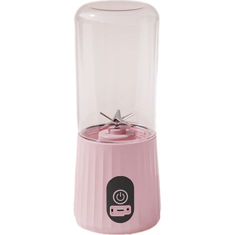 Usb Rechargeable Powerful Electric Blender With 6 Stainless Steel Blades For Making Milkshakes, Portable Handheld For Travel And Home Use, Pink (1/5)