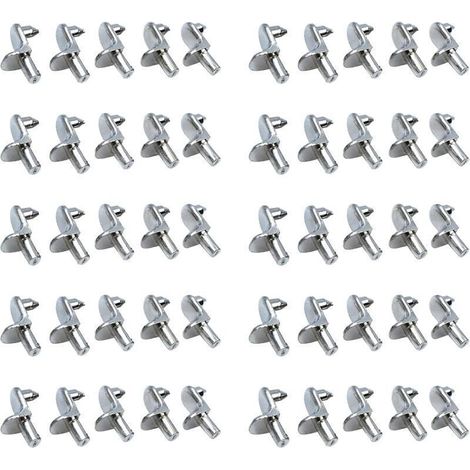 50PCS Taquet etagere Support Étagères de Métal Nickelé Goupilles de Support pour Armoire Bureau Accessoires (1/4)
