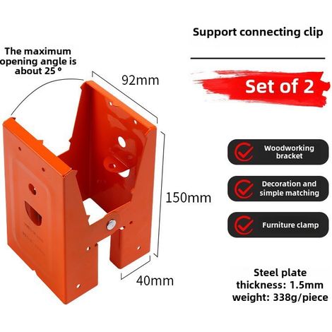 Abrazadera para caballetes de ganado, banco de trabajo para bricolaje, soporte móvil para mesas de carpintería industrial, conector de hardware (abrazadera naranja para caballete [par]) (1/5)