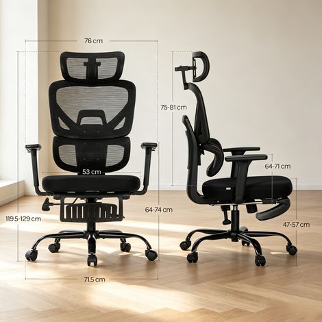 Fauteuil pivotant ergonomique haut de gamme, siège de travail confortable, chaise de gaming robuste, parfait pour bureau à domicile ou professionnel (lot de 1) (1/5)
