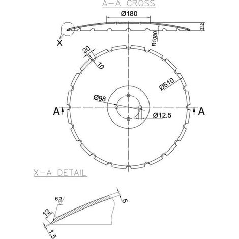 Disco dentado 510x5,0mm UNIVERSAL RA132406N