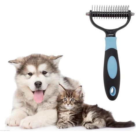 Peigne démêlant professionnel en acier inoxydable pour le toilettage des animaux (1/4)