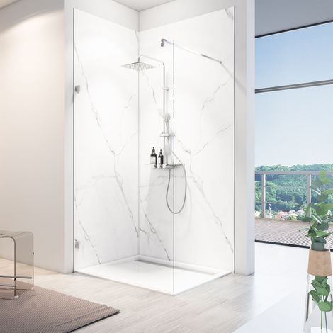 ECHANTILLON - Panneau mural Marbre de carrare blanc, revêtement pour douche et salle de bain, DécoDesign SOFTTOUCH, Schulte