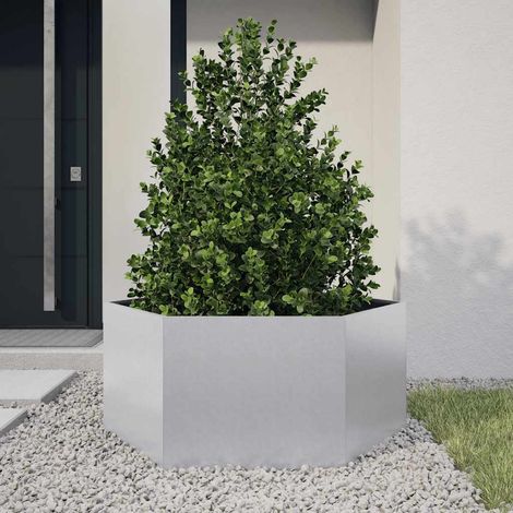 Maison Exclusive - Fioriera da Giardino Esagono 104x90x45 cm in Acciaio Zincato