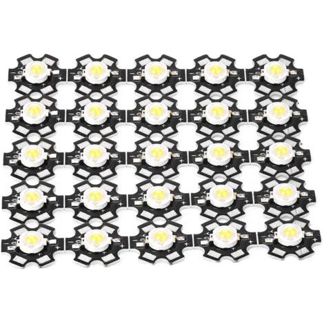 QORVA-Source de lumière LED à puce intégrée, haute luminosité, ampoule de projecteur à perles, blanc naturel, 4000-4500K, 25 pièces (1/5)