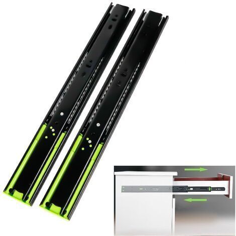 Rails de Tiroir Glissières pour Tiroirs de Acier Inoxydable Coulisse de Tiroir 300mm Coulisse a Bille Glissière à Extension Complète avec Amortisseur, Lot de 2