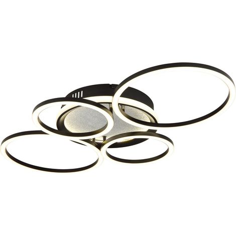 Globo Alvis Plafonnier semi-encastré LED noir mat 4000K (1/5)
