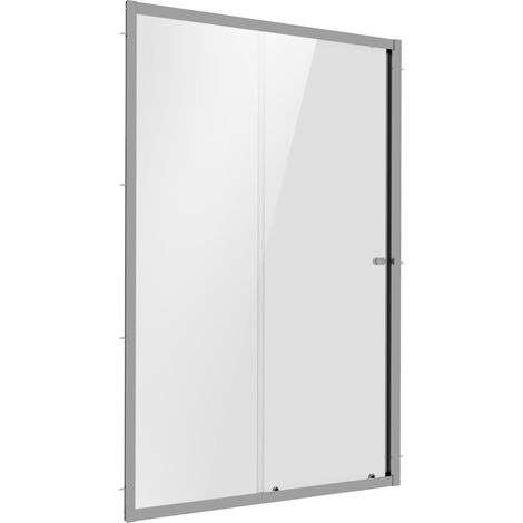 Baridi DH292 Sliding Shower Door 1000 x 1850mm, 6mm Tempered Glass, Reversible - Chrome