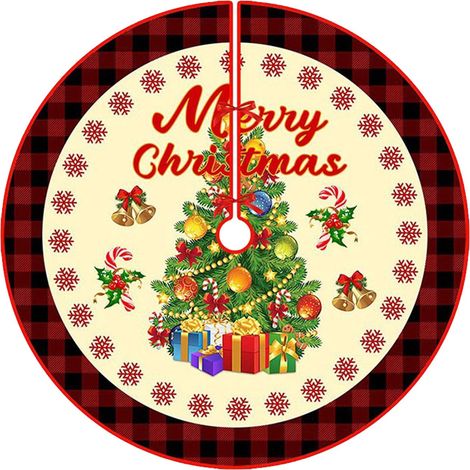 Ardoise Pour Arbre De Noël - Tapis Rond 90 Cm - Motif Flocon De Neige - Tissu Polyester - Pour Décoration Intérieure Festive - 1 Pièce (1/5)