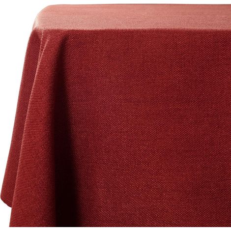 Tischdecke abwaschbar Weihnachtsrot 145x300 cm Leinenoptik wasserdicht