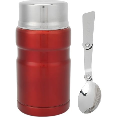 26oz 750ml Boîte Repas Thermique Isotherme en Acier Inoxydable, Pot Aliments Rouge pour Déjeuner Snack (1/5)