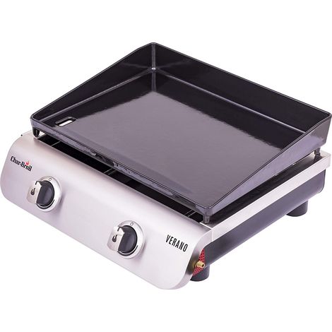 Char-Broil 140 879 - Plancha Verano 200 - Piastra da Cucina a 2 fuochi e Finitura in Acciaio Inox. (1/5)