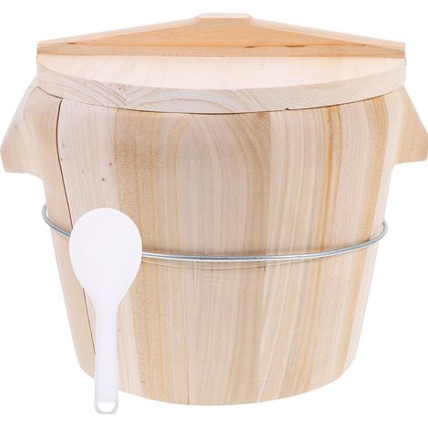 Cuiseur à riz vapeur en bois de cèdre avec couvercle, spatule et linge de cuisson vapeur pour la cuisine (1/5)