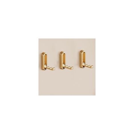 Lot de 3 crochets muraux décoratifs, crochets télescopiques, crochets invisibles pliables, décoration de la maison, cintre mural pour entrée, chambre, salon - Doré 7,4 x 2,2 cm/2,91 x 0,86 pouces (or (1/5)