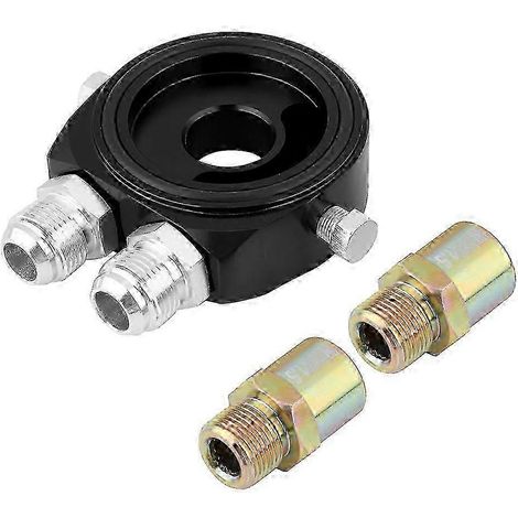 Adaptateur de plaque sandwich pour refroidisseur de filtre à huile en aluminium M20 x 1,5, kit de refroidisseur d'huile 1/8 NPT noir YEMAA (1/5)