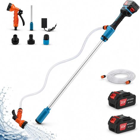 Pompe de Transfert Eau sans Fil 21V avec 2x3000mAh, Pompes à Eau 40L/min & Hauteur 12m, Pompe Submersible pour Eau et Huile, Compatible Batteries Makita 18V, pour Sous-sol Piscine Etang (1/5)