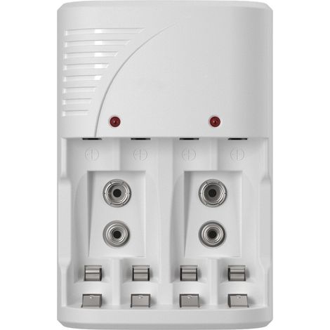 Universelles Direktladegerät für wiederaufladbare Batterien für AA/AAA und 9 V, Batterieladegerät für AA AAA NI-MH und 9 V wiederaufladbare Batterien mit LED-Anzeige, 100–240 V weltweite Spannung