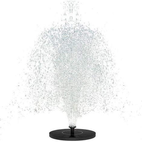 Fontaine solaire d'extérieur, 1,4 W, avec 4 buses, pompe pour bassin, abreuvoir à oiseaux, jardin (forme ronde) (1/5)