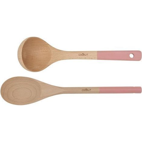 Set di Cucchiai e Mestoli in Legno Cookut Rosa Cipria - MJURO