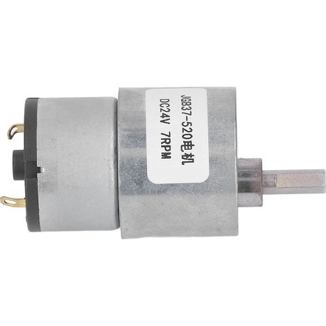 24V Gleichstrom-Getriebemotor, 7 U/min, hohes Drehmoment, geringe Geräuschentwicklung, Gehäuse aus Messing und Aluminium, mit Hall-Effekt-Geber, hohes Drehmoment, für industrielle Anwendungen. (1/5)
