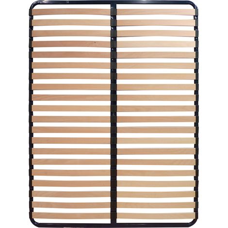 Altobuy – Sommier à lattes 140x190 cm – 20 lattes en bouleau multiplis – Structure métal laqué époxy bleu nuit – Poids max 200 kg (1/3)