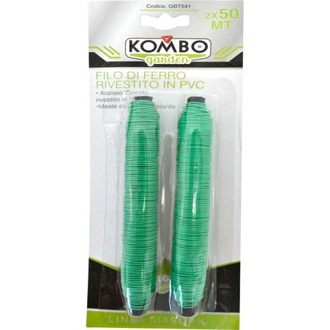 Filo di acciaio rivestito in PVC, 50mt, spessore 0.7mm 2  pezzi