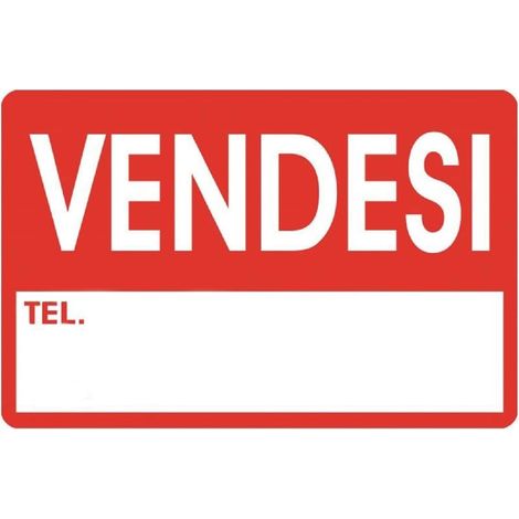 Cartello segnaletico vendesi rosso targa segnaletica stradale 30x20cm (1/3)