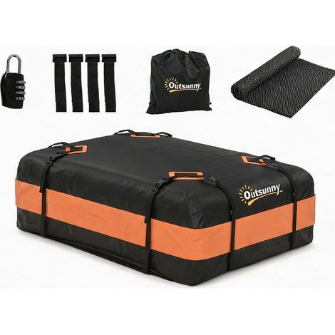 Coffre de toit 425 L en tissu Oxford 500D warm orange (1/5)