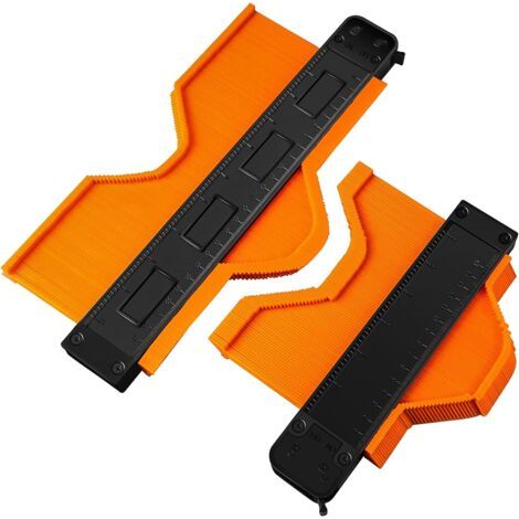 Jauge de Contour Copieur de Contour Verrouillable, 2pcs Jauge de Contour Profil,Duplication Instantané Gabarit de Découpe,Outil de Traçage Professionnel en Plastique pour Parquet Menuiserie (1/5)