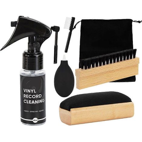 Kit de nettoyage complet 7 pièces pour l'entretien des vinyles, disques et platines. (1/4)