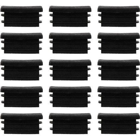 100 bouchons carrés en PVC pour pieds de meubles-3x2cm-Black (1/2)