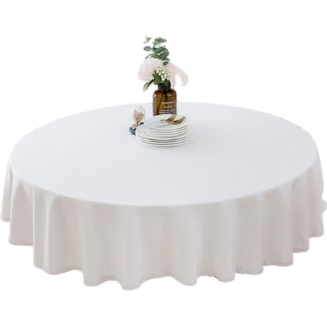 Nappe ronde pour table à manger, nappe imperméable en polyester avec finition antitache et infroissable, nappe lavable au toucher exclusif (1/5)