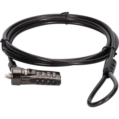 CUSTODIO01BS cable antirrobo Negro 1,8 m