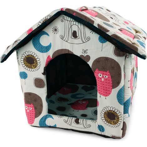 lit pour chat parc pour chien chouette bleu blanc (1/5)