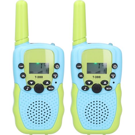 Lot de 2 Talkies-Walkies Mini pour Enfants Rechargeables par USB Radio Sans Fil Cadeau Anniversaire Noël Bleu Vert 22 Canaux FRS 462-467MHz (1/5)