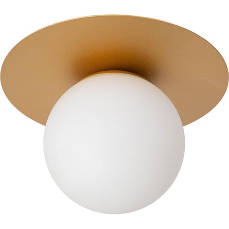 Plafoniera sfera vetro opale ottone Tricia E27 15W (1/4)