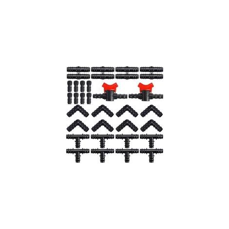 Kit de 34 piezas para accesorios de riego por manguera, conectores de plástico, conector de riego por manguera de 16 mm, conectores mixtos para sistemas de riego de jardín.