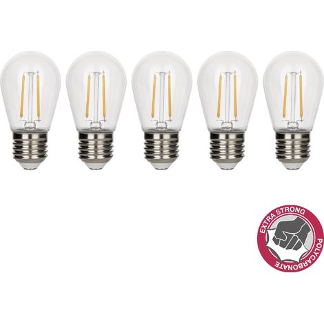 ampoule à led - e27 - 2w - 2700k - filament safe - st45 - lot de 5 - bailey 144946