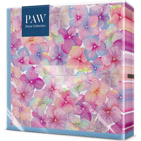 Serviette Papier 3 Plis (33 x 33 cm) Lot de 20 Parfait pour les Anniversaires, les Partys, les Mariages, la Kommunion et les Célébrations Décoration de Table - Explosion de Fleurs (1/5)