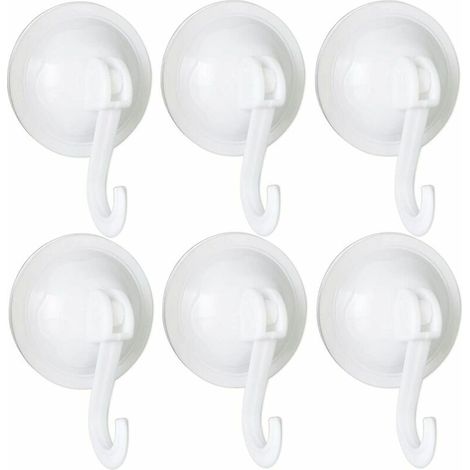 6 Pièces Crochets Ventouse 70MM Muraux Cintres Réutilisables Étanche et Non Marquants pour Manteaux Écharpes Serviettes Sacs Clés dans Salle de Bain Cuisine Bureau (1/4)