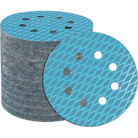 Schleifpapier 125mm Klett 600 Körnung, 100 Stück, Zirkonoxid, 8-Loch (1/5)