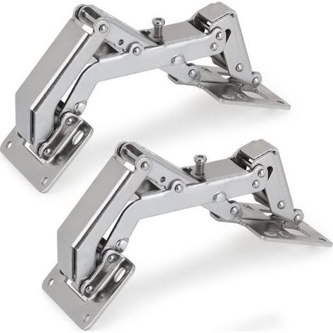 Lot de 2 charnières invisibles pour porte placard – Acier inoxydable – Angle d'ouverture 170° – Vis incluses – Pour meubles cuisine (1/5)
