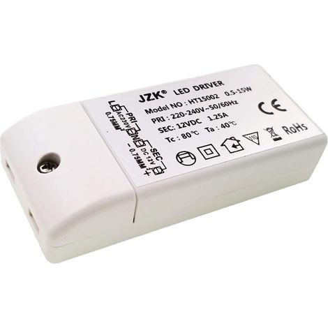 Entrée : 220-240 V Sortie : 12 V CC, 1,25 A, 15 W CC Transformateur/convertisseur pour ampoule LED, alimentation à tension constante - RAPANDA